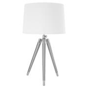 Unica Cream Fabric Shade Table Lamp With Chrome Tripod Base