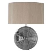 Jessima Natural Fabric Shade Table Lamp With Round Chrome Base