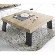 Heyford Coffee Table In Sherwood Oak With Black Metal Legs