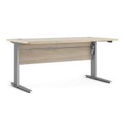 Prax Electric 150cm Computer Desk In Oak With Silver Grey Legs