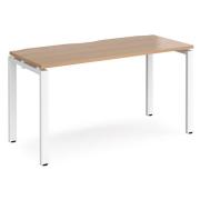 Arkos 1400mm Wooden Computer Desk In Beech With White Legs