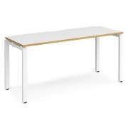 Arkos 1600mm Computer Desk In White And Oak With White Legs