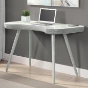 Sacramento Super White Glass Top Laptop Desk In Grey