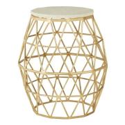 Casa Polygonal Marble Side Table With Gold Aluminium Frame