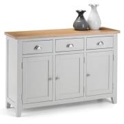 Raisie Wooden Sideboard In Oak Top And Grey With 3 Doors