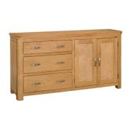 Empire Large Sideboard In Oak With 2 Doors And 3 Drawers