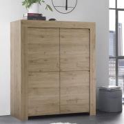 Carney Contemporary Highboard In Cadiz Oak With 4 Doors