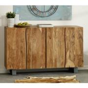 Catila Live Edge Wooden Sideboard In Oak With 4 Doors