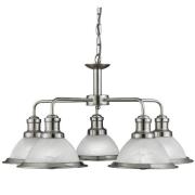 Bistro 5 Light Ceiling Light In Satin Silver