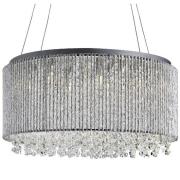 Beatty 8 Light Pendant In Chrome With Crystal Buttons