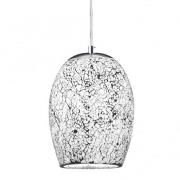 Crackle White Mosaic Glass Celing Lamp With Chrome Trim