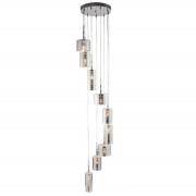 Linen Chrome Multi Drop Pendant Light