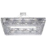 Vesuvius Chrome Rectangle Chandelier With Crystal Coffin Drops