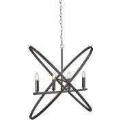 Hoopla 4 Lights Pendant Ceiling Light In Pewter