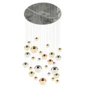 Planets Wall Hung 27 Multi Drop Balls Pendant Light In Chrome