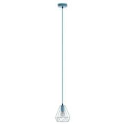 Belika Metal Geometric Wire Frame Pendant Light In Blue