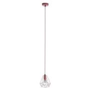 Belika Metal Geometric Wire Frame Pendant Light In Pink