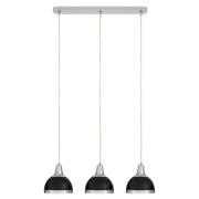 Jaspro 3 Metal Shades Pendant Light In Black And Chrome