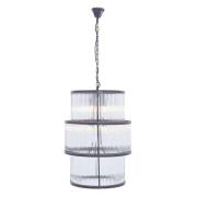 Salas Large Ribbed Pattern 3 Tier Chandelier Light In Black