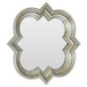 Sims Arabesque Design Wall Mirror In Weathered Silver Frame