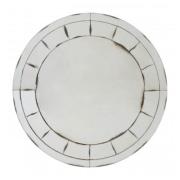 Raze Round Mosaic Effect Wall Mirror In Antique Silver Frame