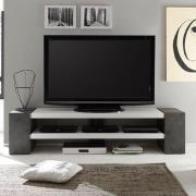 Geneva Rectangular TV Stand In Matt White And Concrete