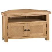 Concan Corner Wooden 2 Doors TV Stand In Medium Oak