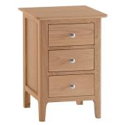 Nassau Large Wooden 3 Drawers Bedside Cabinet In Natural Oak