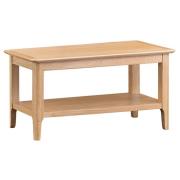 Nassau Wooden Coffee Table In Natural Oak With Undershelf