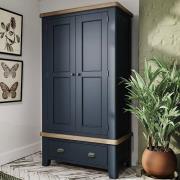 Hants Wooden 2 Doors Wardrobe In Blue