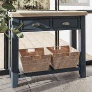 Hants Wooden 2 Drawers Console Table In Blue