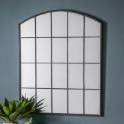 Union Window Design Wall Mirror In Black Metal Frame