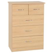 Mark Wide Wooden Chest Of 5 Drawers In Sonoma Oak