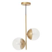 Rocklin 2 Lights Clear Glass Shade Pendant Light In Gold