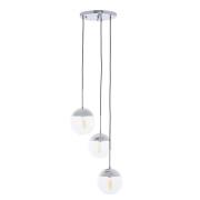 Rocklin 3 Lights Clear Glass Shade Pendant Light In Chrome