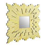 Dania Large Square Sunburst Design Wall Mirror In Gold