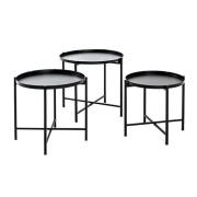 Stockton Metal Set Of 3 Side Tables In Black