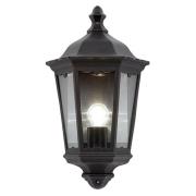 Burford Small Clear Glass Shade Wall Light In Matt Black