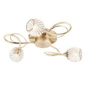 Aherne 3 Lights Glass Semi Flush Ceiling Light In Antique Brass