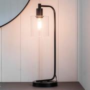 Toledo Clear Glass Shade Table Lamp In Matt Black