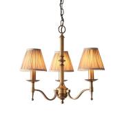 Stanford 3 Lights Pendant In Antique Brass With Beige Shades