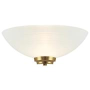 Welles White Glass Wall Light In Antique Brass