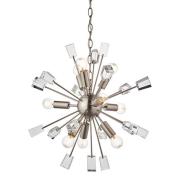 Miro 9 Lights Clear Crystal Pendant Light In Satin Nickel