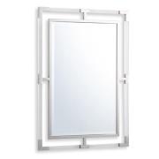 Marisa Rectangular Wall Mirror In Silver Wooden Frame