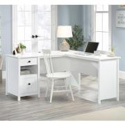 Shaker Wooden L Shaped Laptop Desk In Soft White