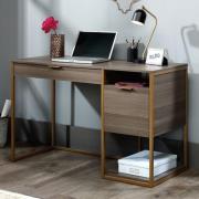 Lemoore Wooden Laptop Desk With 2 Drawers In Diamond Ash