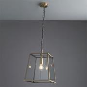 Hurst 1 Light Clear Glass Pendant Light In Matt Antique Brass