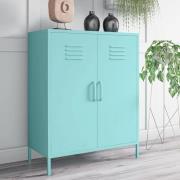 Caches Metal Locker Storage Cabinet With 2 Doors In Spearmint