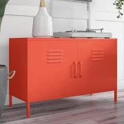 Cerritos Metal Wide Storage Cabinet With 2 Doors In Orange