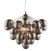 Infinity 6 Lights Electro Glass Pendant Light In Black Chrome